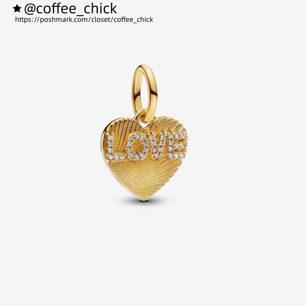 Pandora Engravable Love Heart Dangle Charm